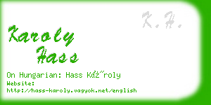 karoly hass business card